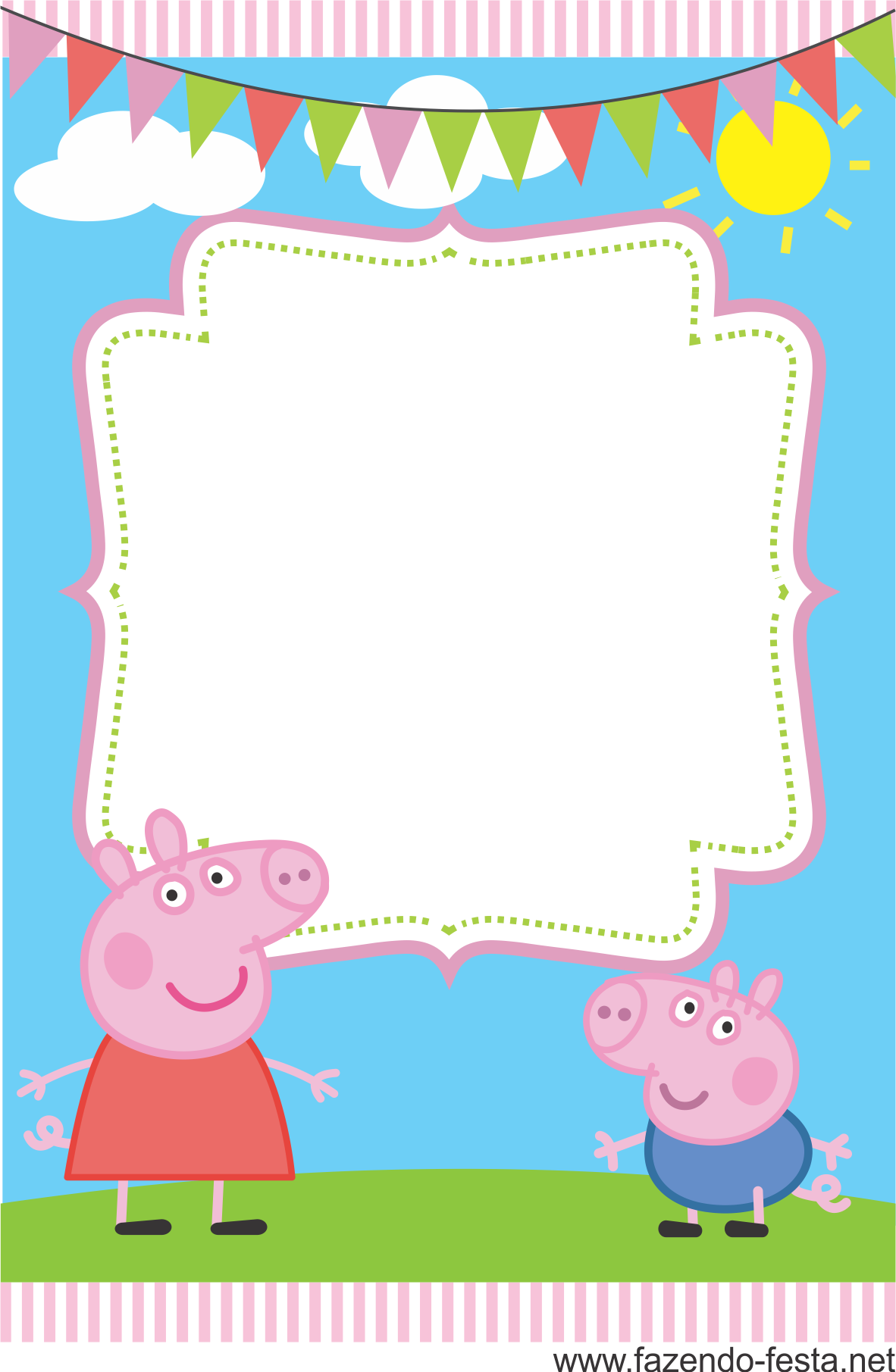 Peppa e George Pig Painel Parede Festa