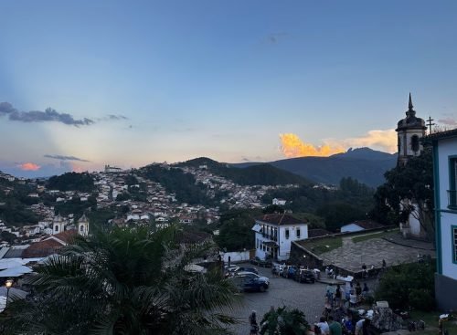 vista de Ouro Preto da varanda da Pousada do Mondego